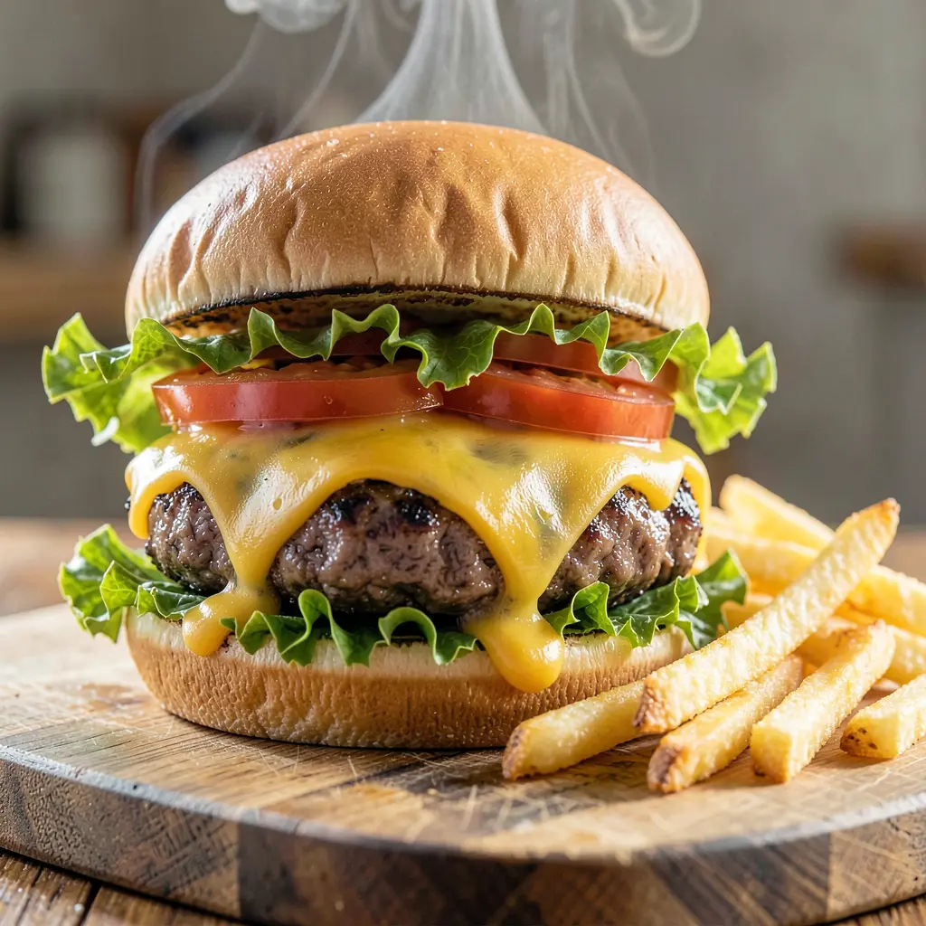 Beef Classic Burger with Fries - Sample Beef Classic Burger with Fries