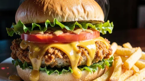 Chicken Classic Burger with Fries