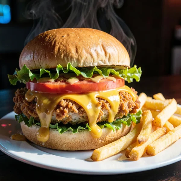 Chicken Classic Burger with Fries - Sample Chicken Classic Burger with Fries