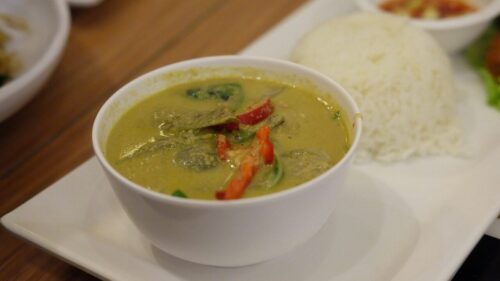 soup, food, thai meal kit green curry chicken